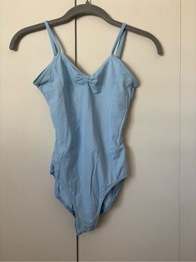 Nikolay Light Blue Adjustable Ruched Front Ballet Leotard